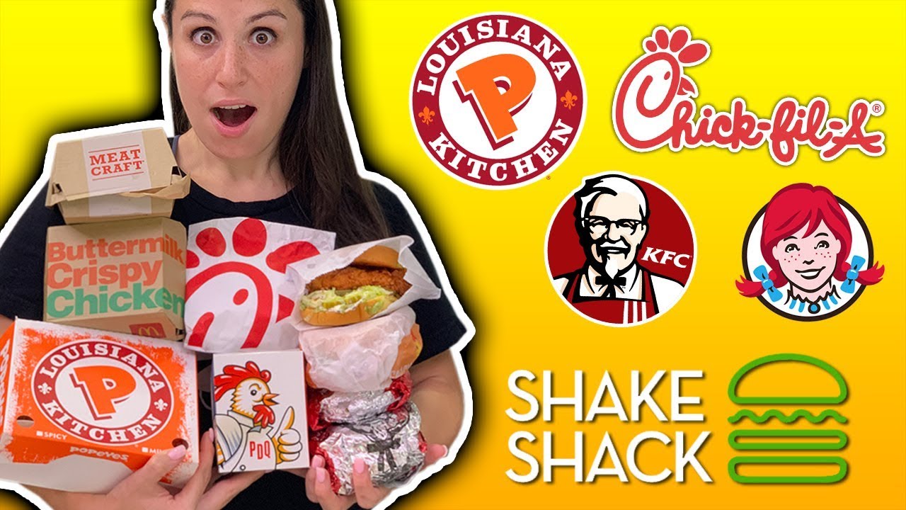ONLY EATING Chicken Sandwiches for 24 HOURS // Popeyes VS Chick-Fil-A VS Everything