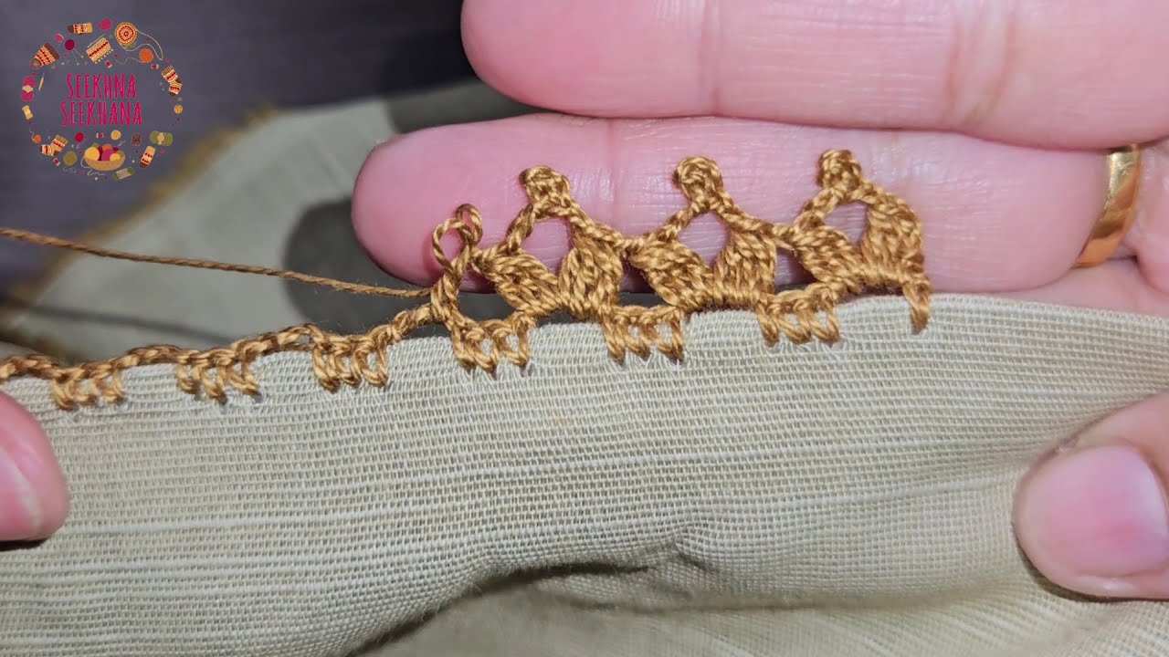 Simple and fastest dupatta crochet lace edging in urdu /Qureshia dupatta design for beginners