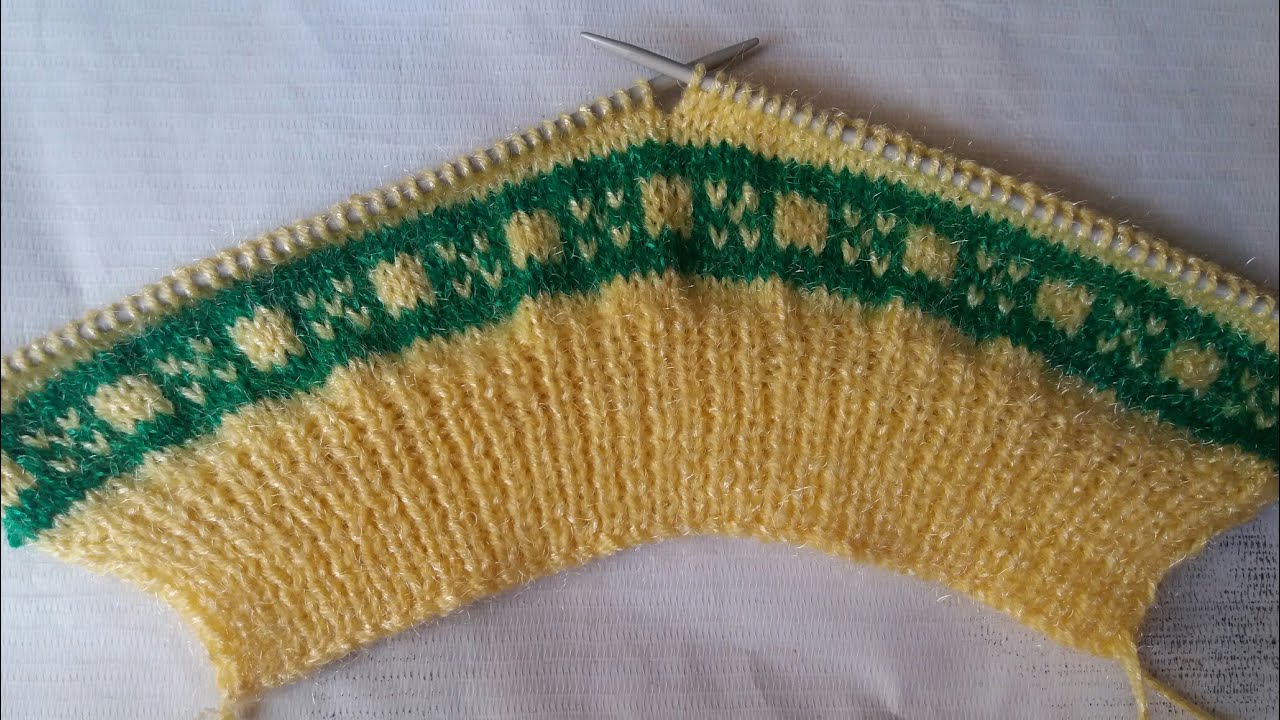 Kids two colour cardigan knitting design #13  - part - 1
