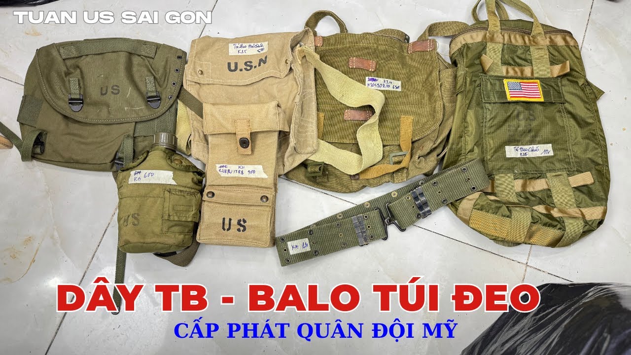 [10/10] DÂY TB - BALO TÚI ĐEO | CẤP PHÁT QUÂN ĐỘI MỸ | LH 0353.820.222