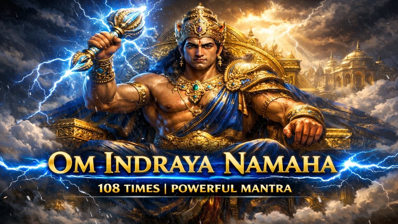 Om Indraya Namaha 108 Times🔥| Lord Indra Dev Mantra for Power, Peace & Positivity