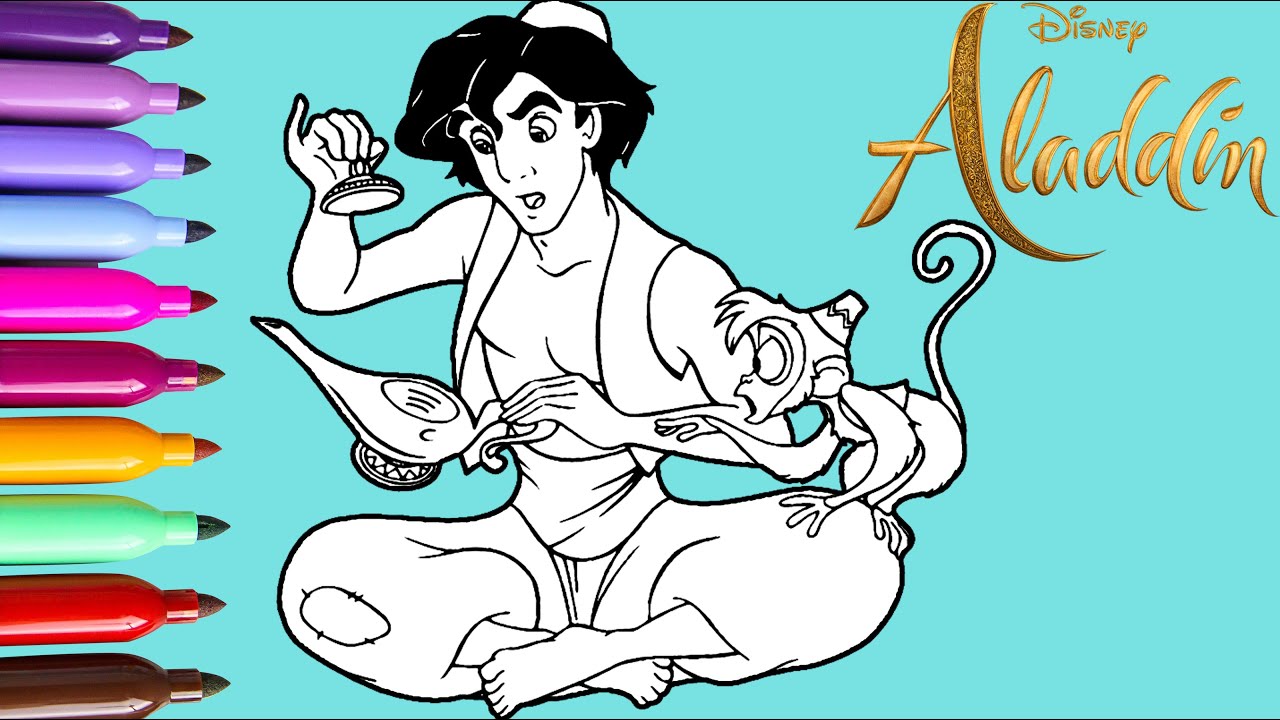 Aladdin Coloring Pages Learn Colors Coloring Videos for Kids