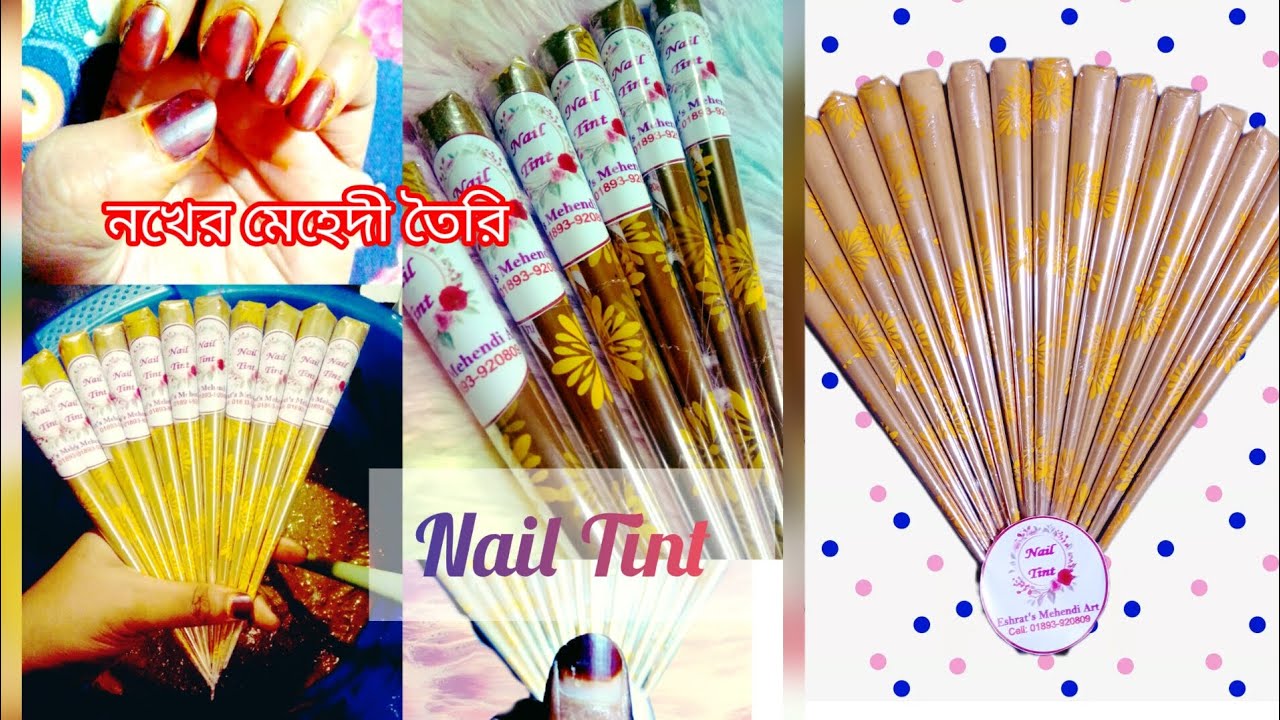 Nail Tint / নখের মেহেদী তৈরি A to Z  😍|| Eshrat's Mehendi Art