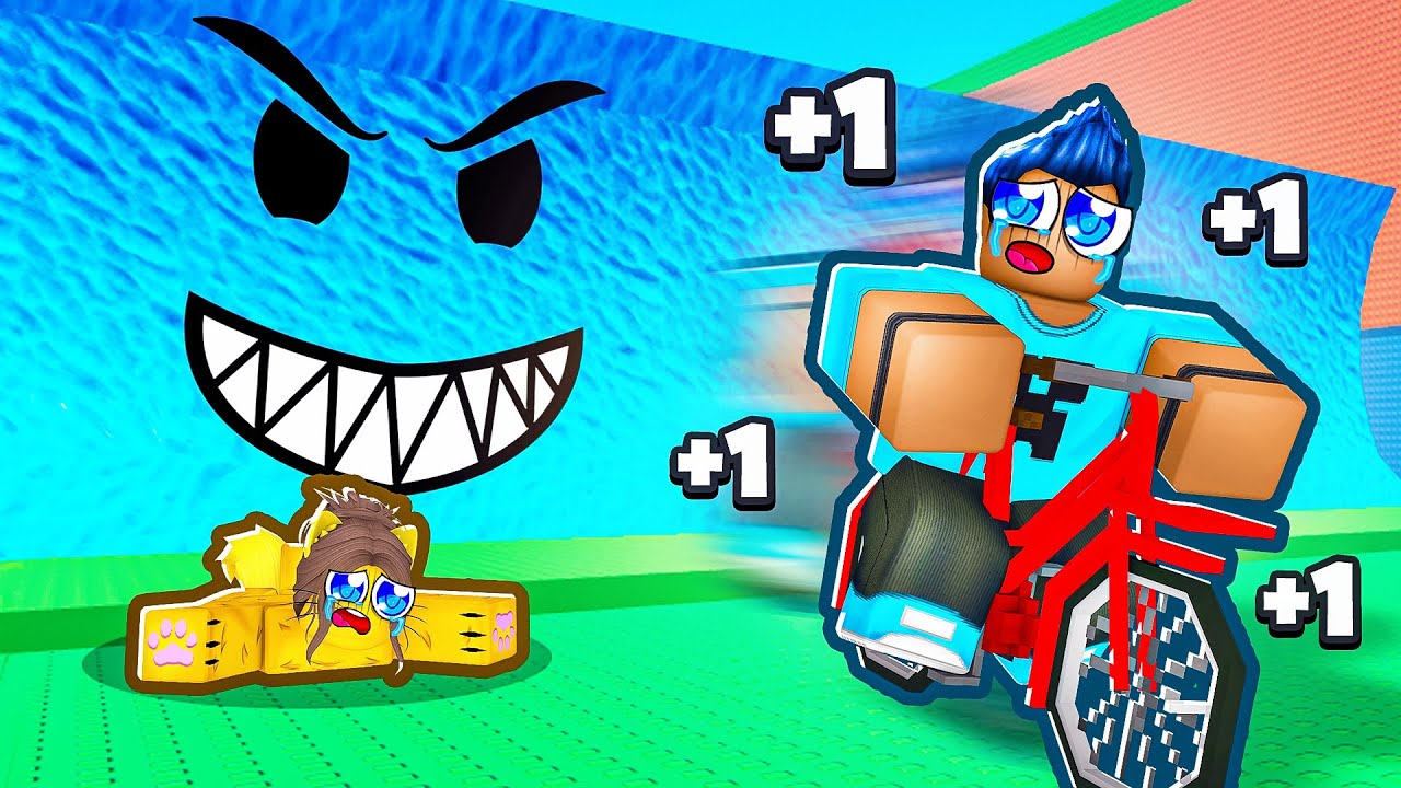 Fuja do TSUNAMI de BICICLETA no Roblox