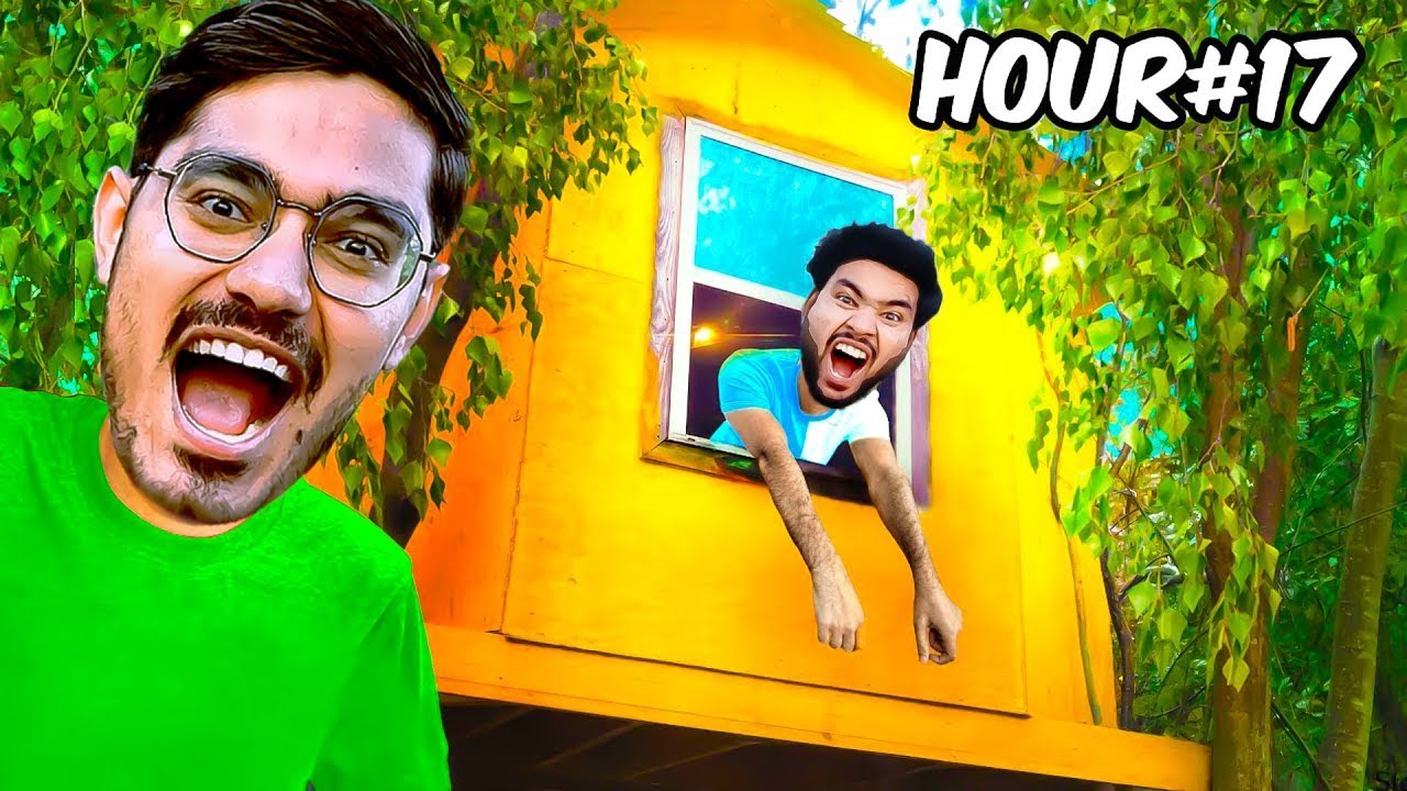 Living 24 Hours in Tree House Challenge Solve the Puzzle and Make Do Challenge Gone Crazy