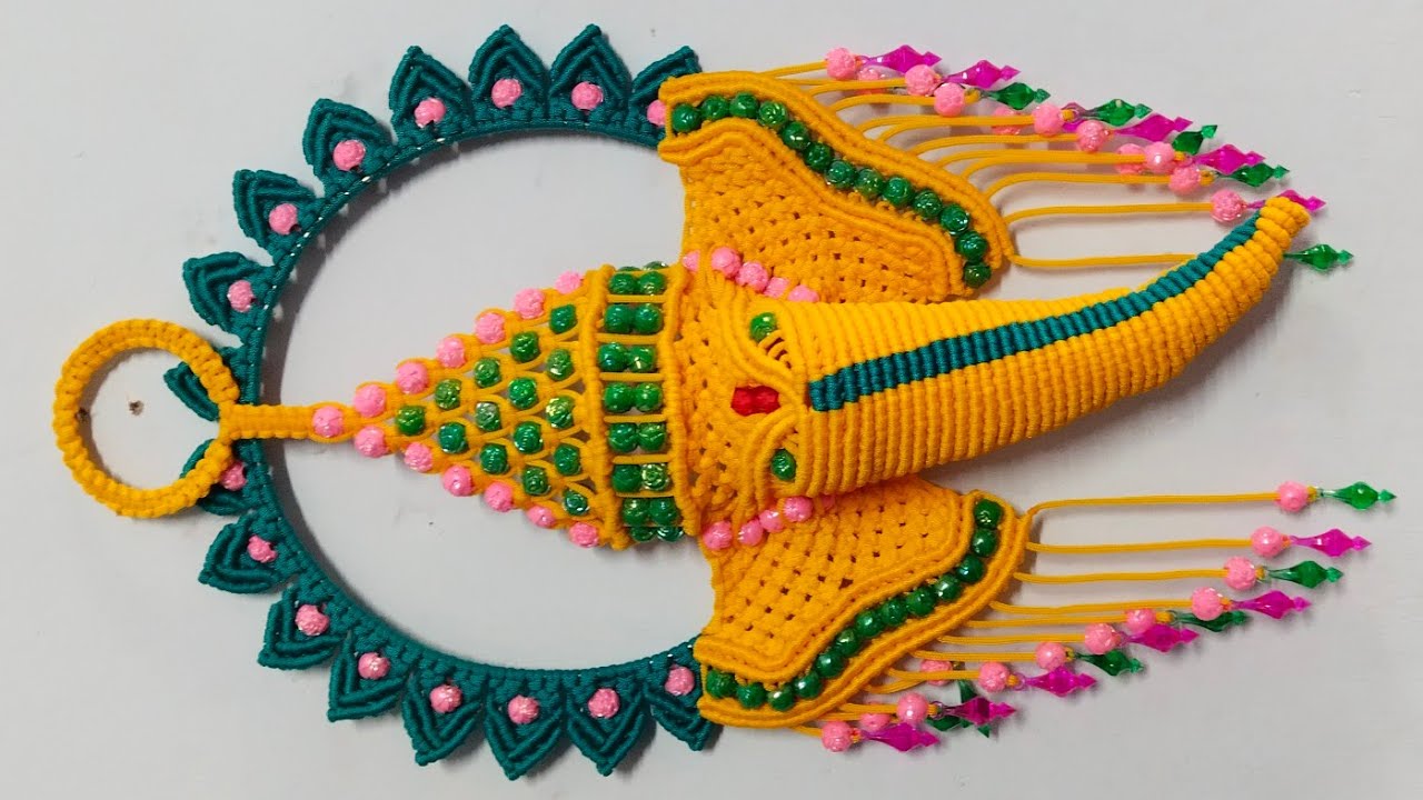 Macrame Ganesha New Design/ macrame ganpati ji very easy and beautiful