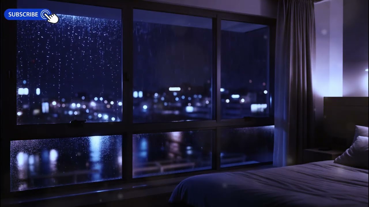Peaceful Window Rain 🎹 3 Hours Sleep & Meditation Music