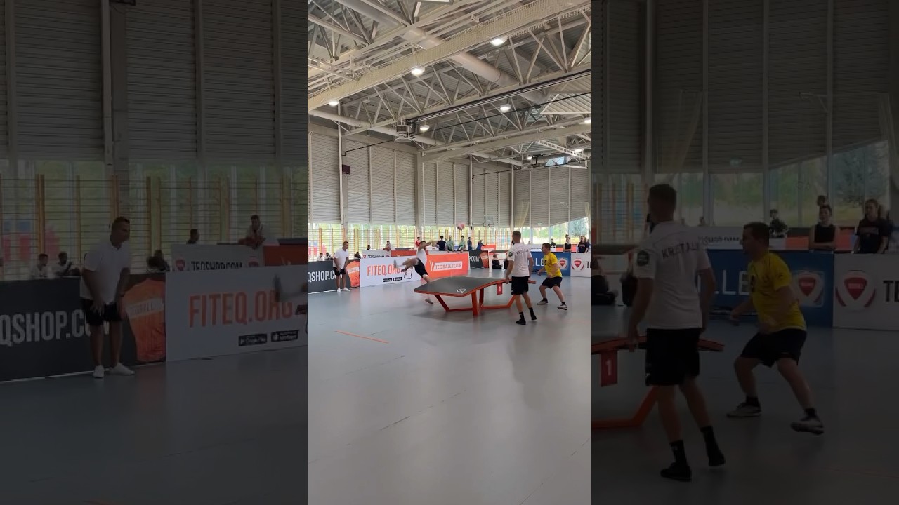 The Trasanylvanian duo in full attack mode! 💥#Teqball #WorldIsCurved #Teq #Croatia #Pula