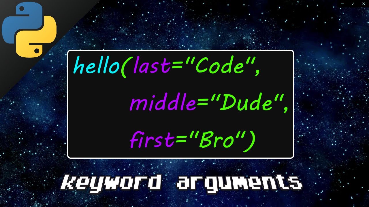 Python keyword arguments 🔑