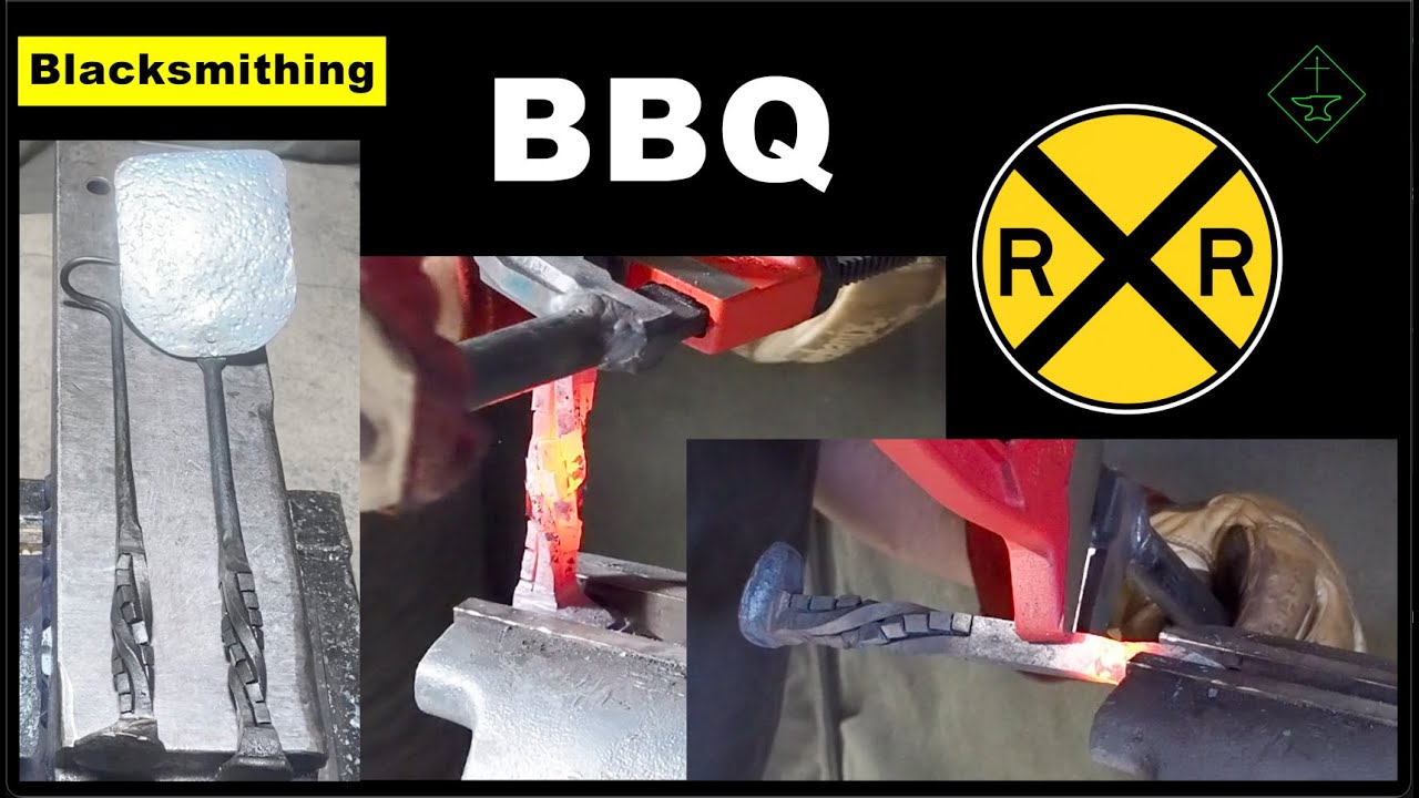 Blacksmithing BBQ Tools from Railroad Spikes.