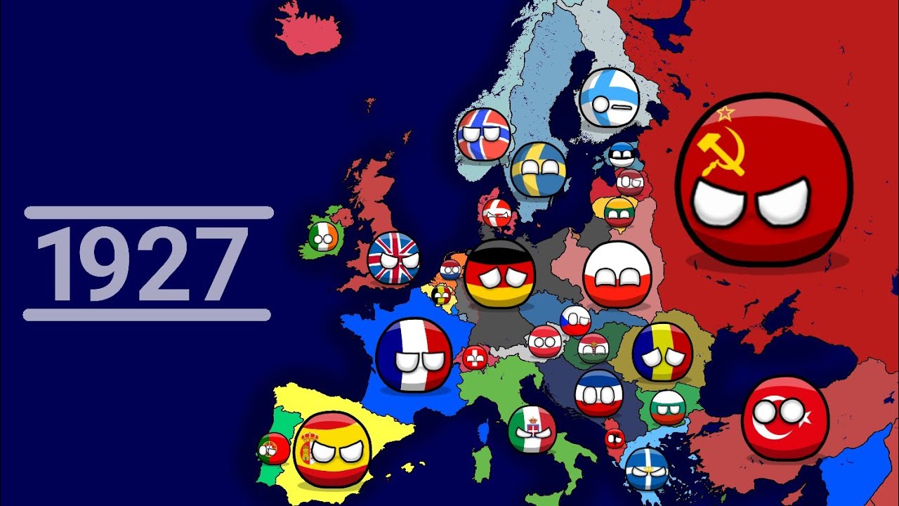 History of Europe (1900-2023) Countryballs