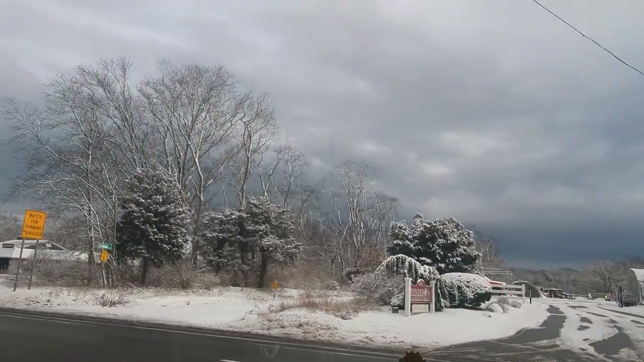 Driving Cape Cod’s Scenic Route - Wellfleet, First snow of the year - January 1, 2026