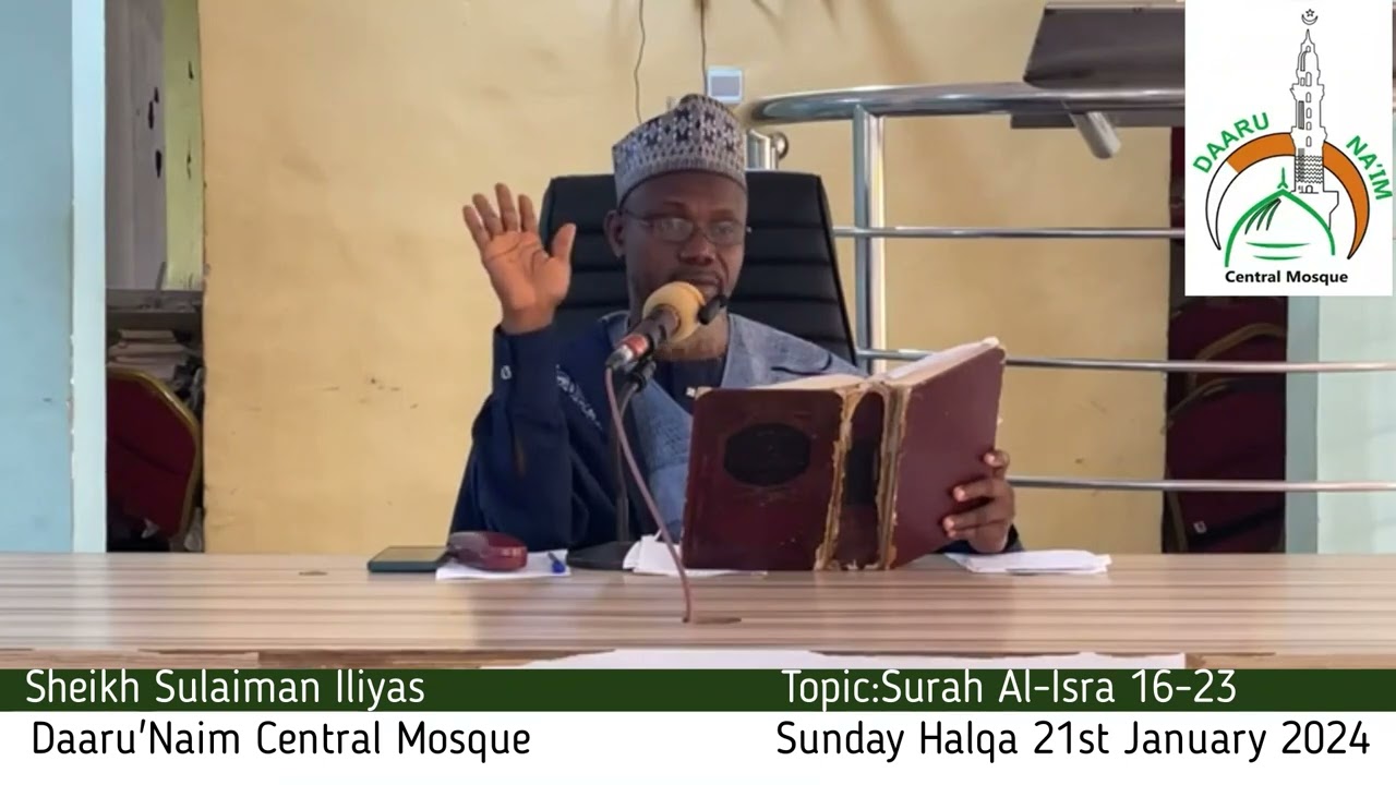 Sunday Halqa 21st January 2024 (Topic: Surah Al-Israh 16-23)