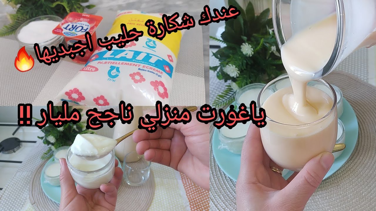 وصفات رمضان ✅ياغورت منزلي ب3مكونات‼النتيجة والبنة راح تصدمكم😲اقتصادي نضمنلكم متزيدوش تشروه من برا