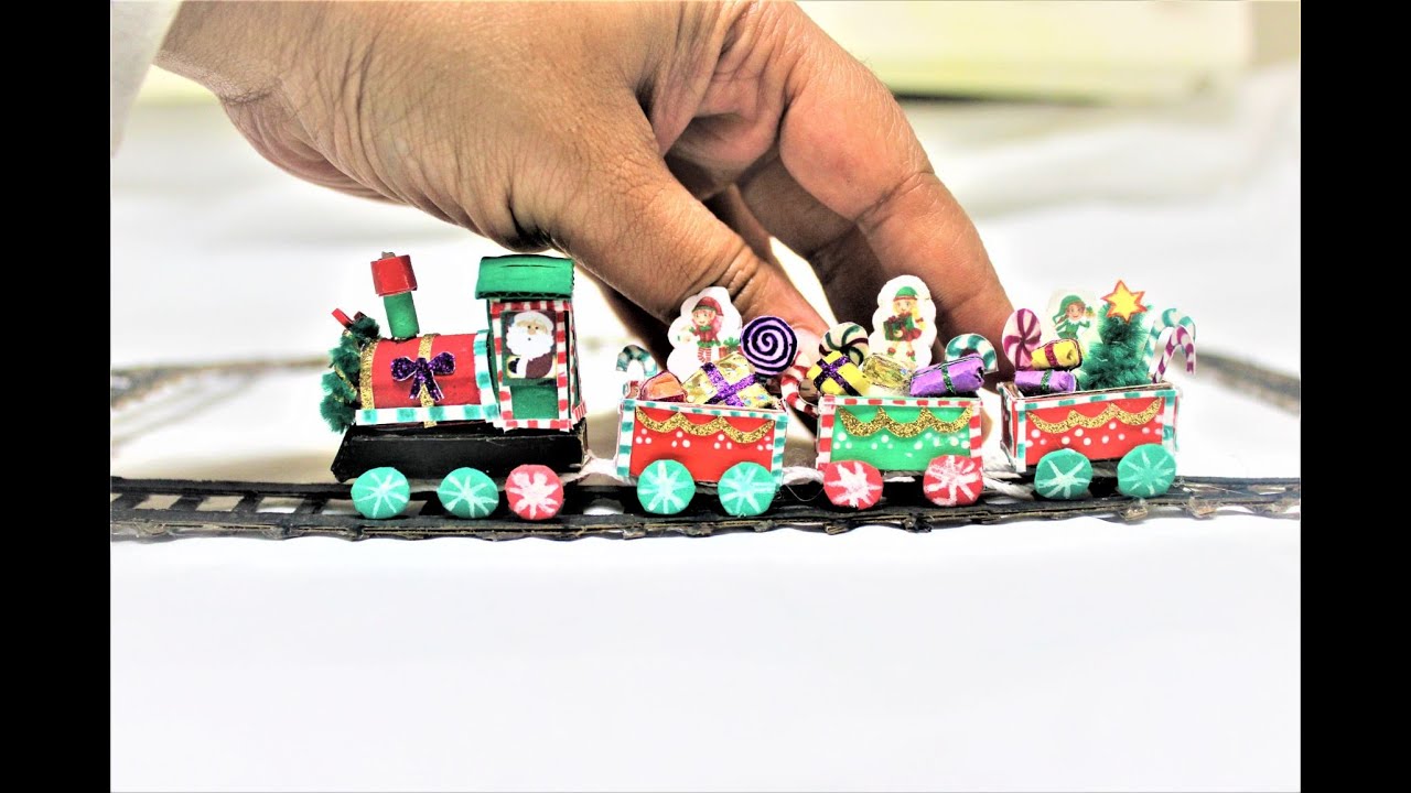 Dollhouse Santa's Train D.I.Y | Peppermint Train  | Miniature Christmas Train D.I.Y