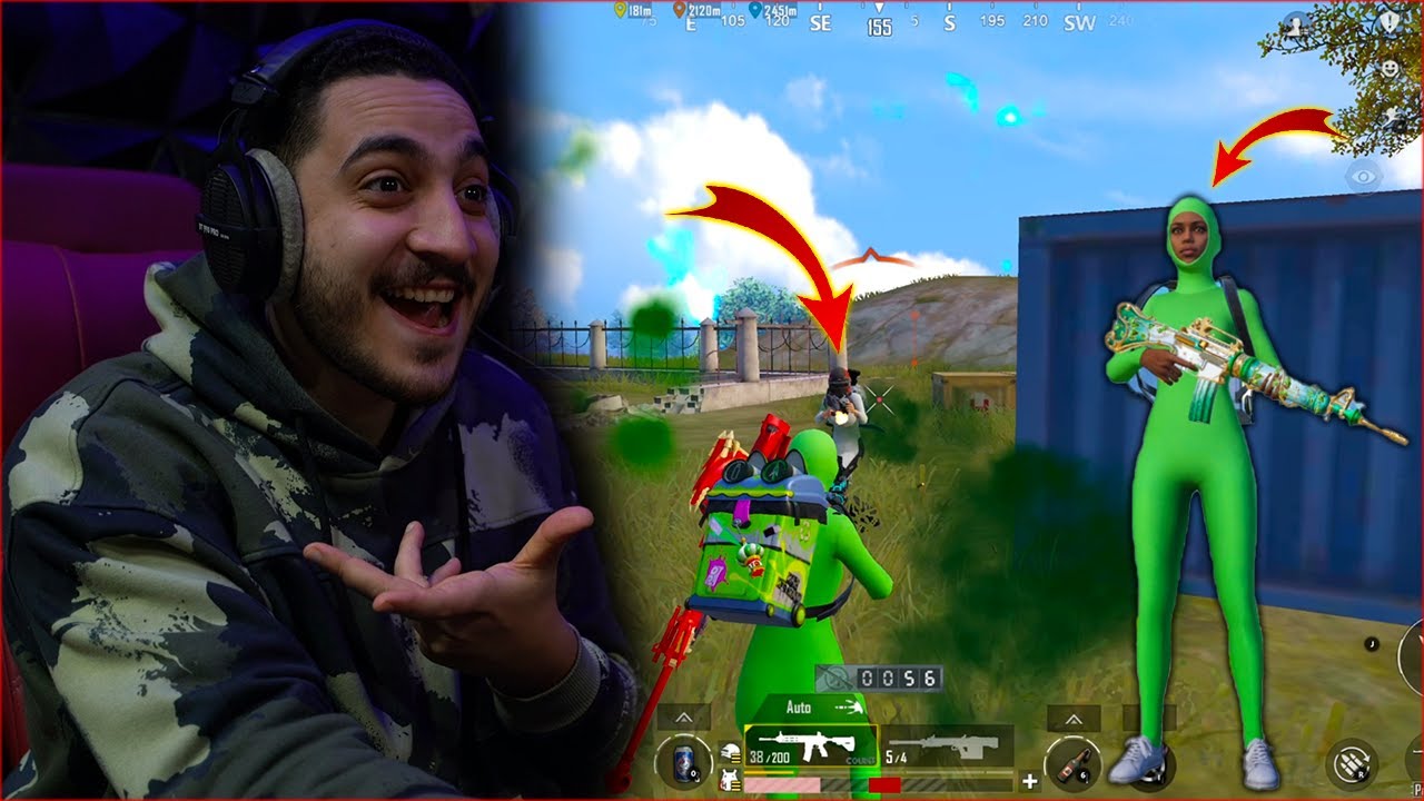 تحدي يوم كامل في المود الجديد باللون الاخضر فقط ! ببجي موبايل 💚😱