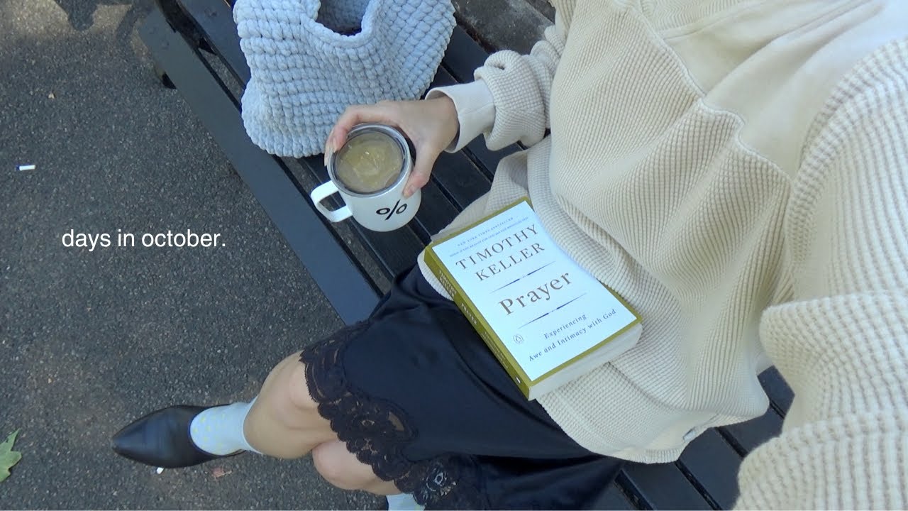 introvert days, hello autumn, october journaling, filet crochet bookmark, reading at a park