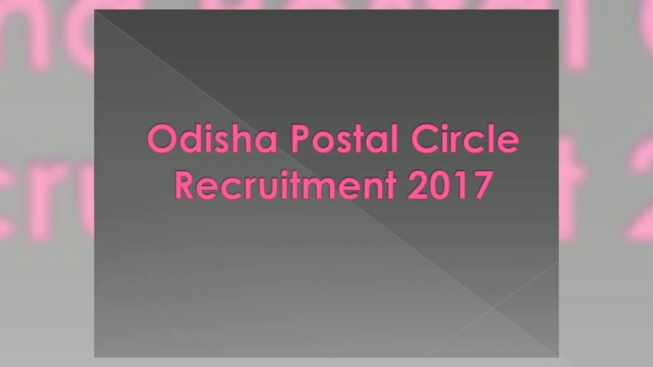 Odisha Postal Circle Recruitment 2017