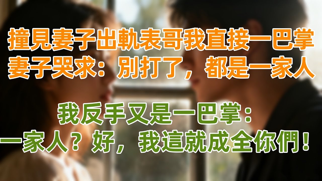 撞見妻子出軌表哥我直接一巴掌，妻子哭求：別打了，都是一家人！我反手又是一巴掌：一家人？好，我這就成全你們！當晚兩家全族都收到了這段視頻
