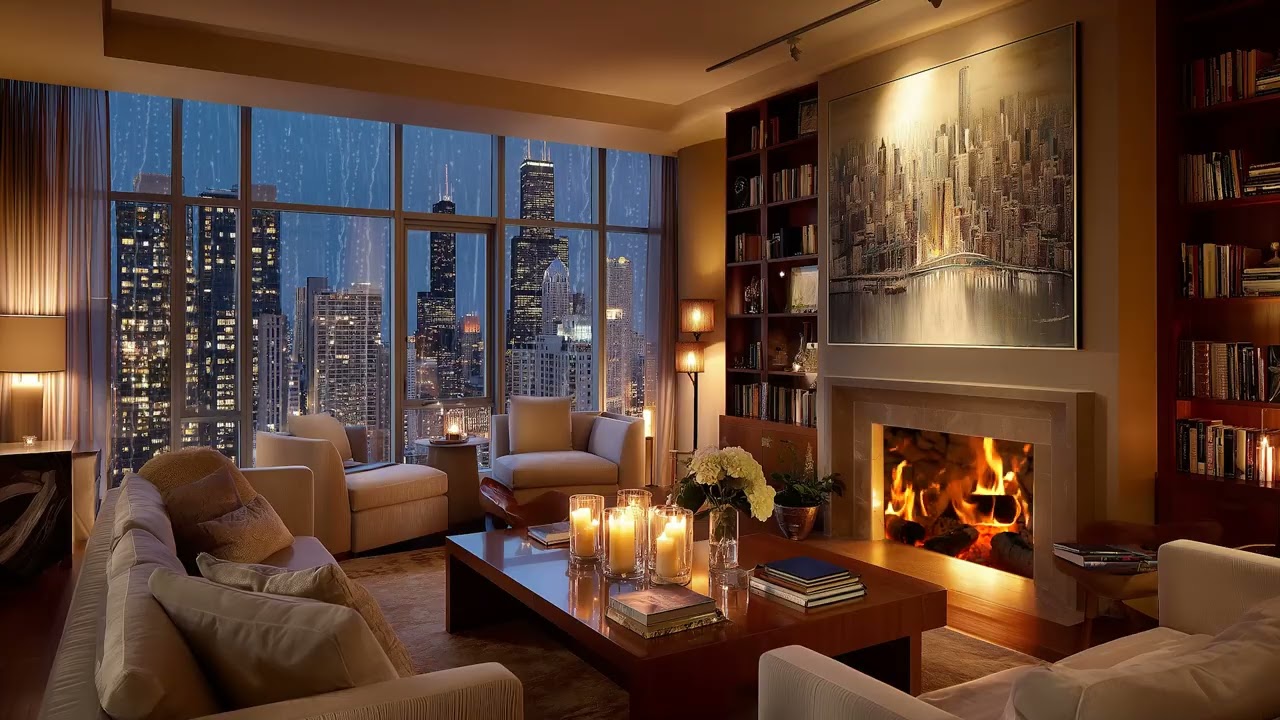 Rainy Night in the Apartment 🌧️ Smooth Jazz Piano for Late Night Relaxation