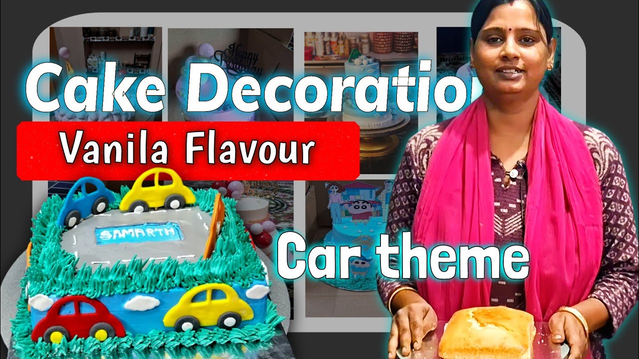 Cute Car Theme Semi-Fondant Cake | Kids Birthday Cake Design | Easy Creative Cake Decorating Ideas 💡
