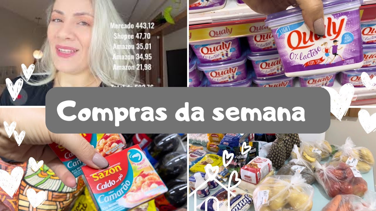 💸 COMPRAS DA SEMANA 🛒 supermercado / shopee/Amazon p/ 5 pessoas #donadecasa #diadecompras #compra