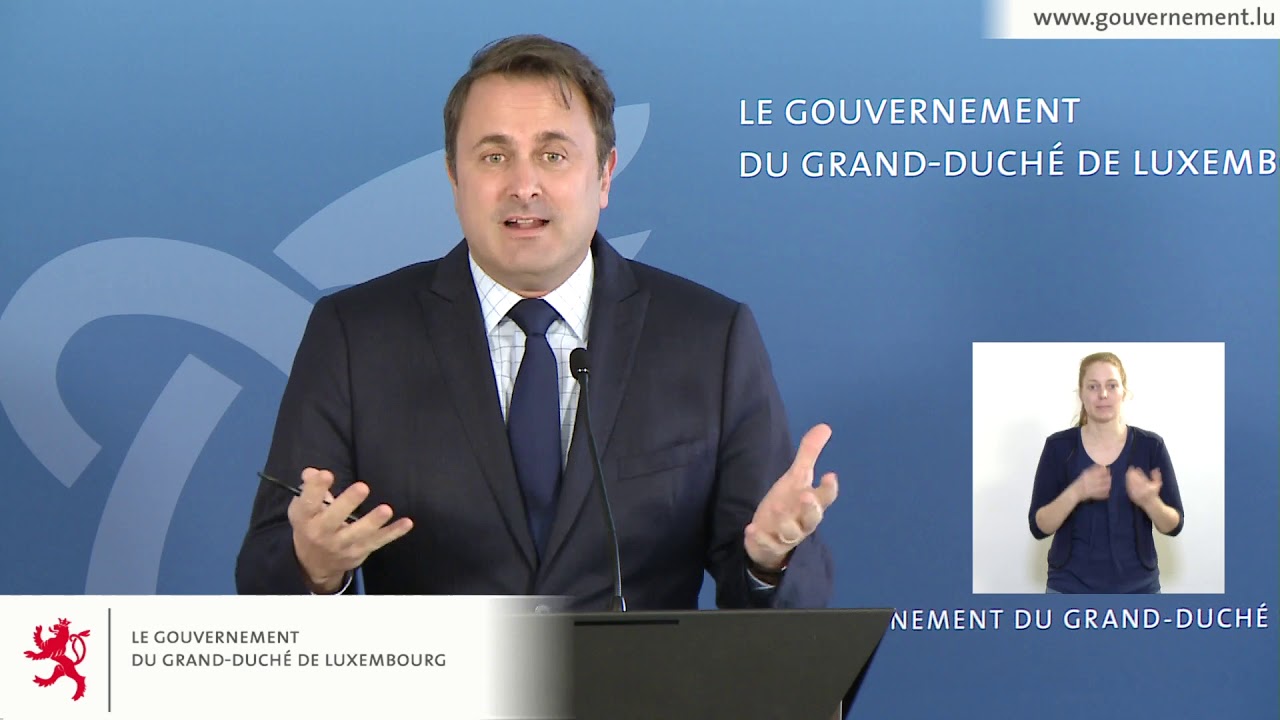 De Premierminister, Xavier Bettel, inform&eacute;iert iwwert d&eacute;i aktuell Situatioun COVID19. 20.3.2020