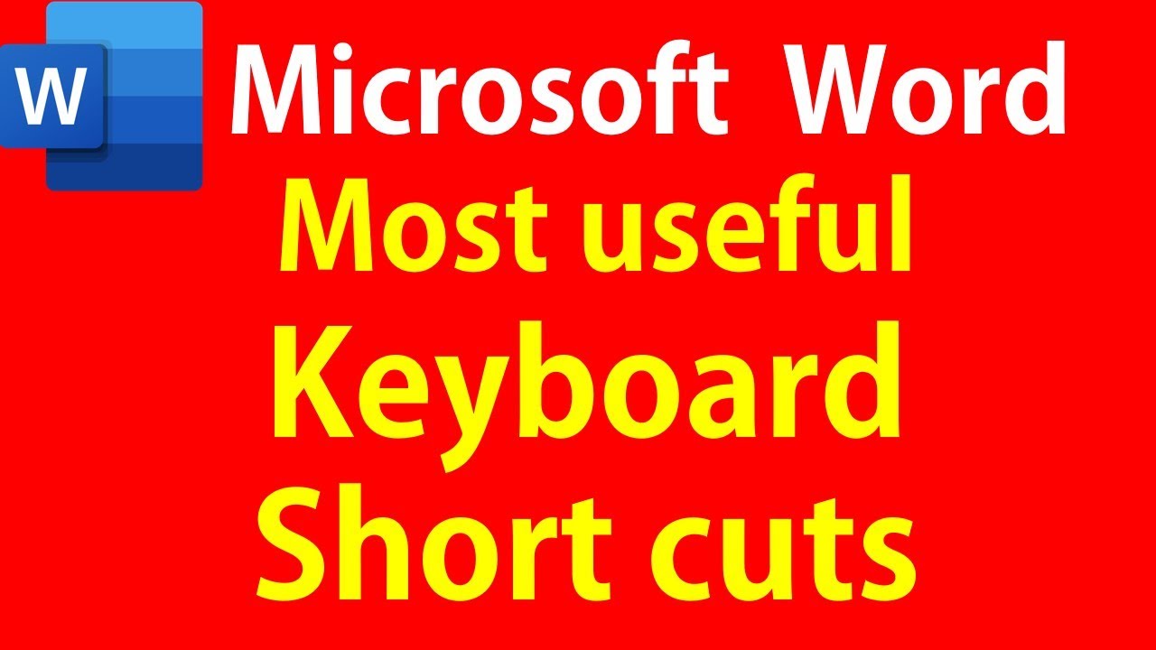 MS Word Keyboard Shortcuts  |  Most useful short cut Keys