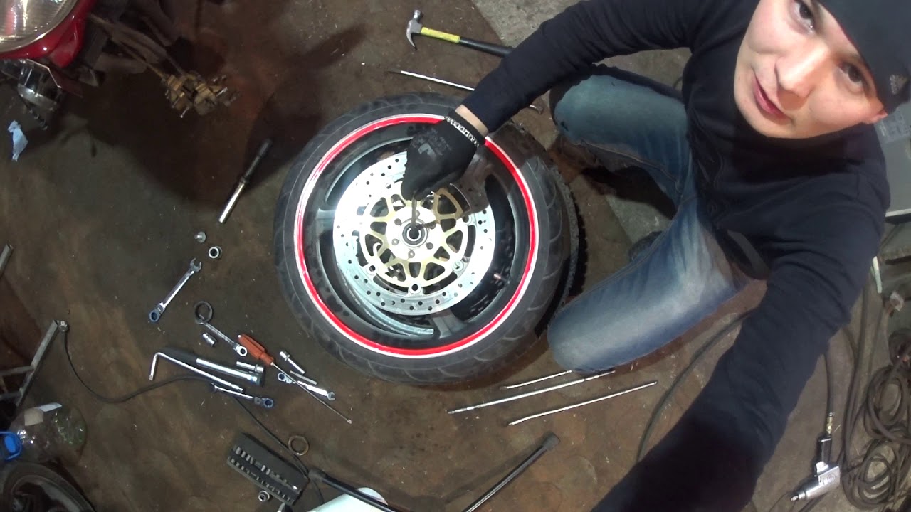 HONDA cb400sf замена подшипников колеса