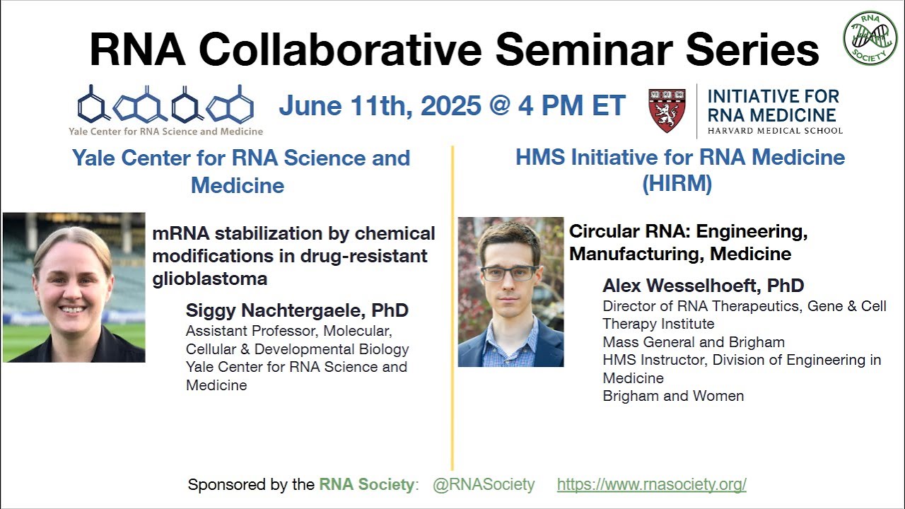 June 11: Yale Center for RNA Science & Harvard Medical School Initiative for RNA Medicine (HIRM)