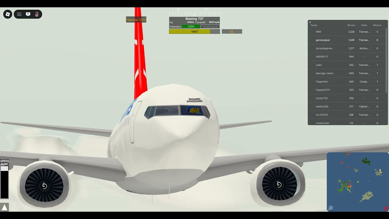 Takeoff The Greater Rockford Airport Landing İn İzolirani Airport With Turkish Airlines Boeing 737