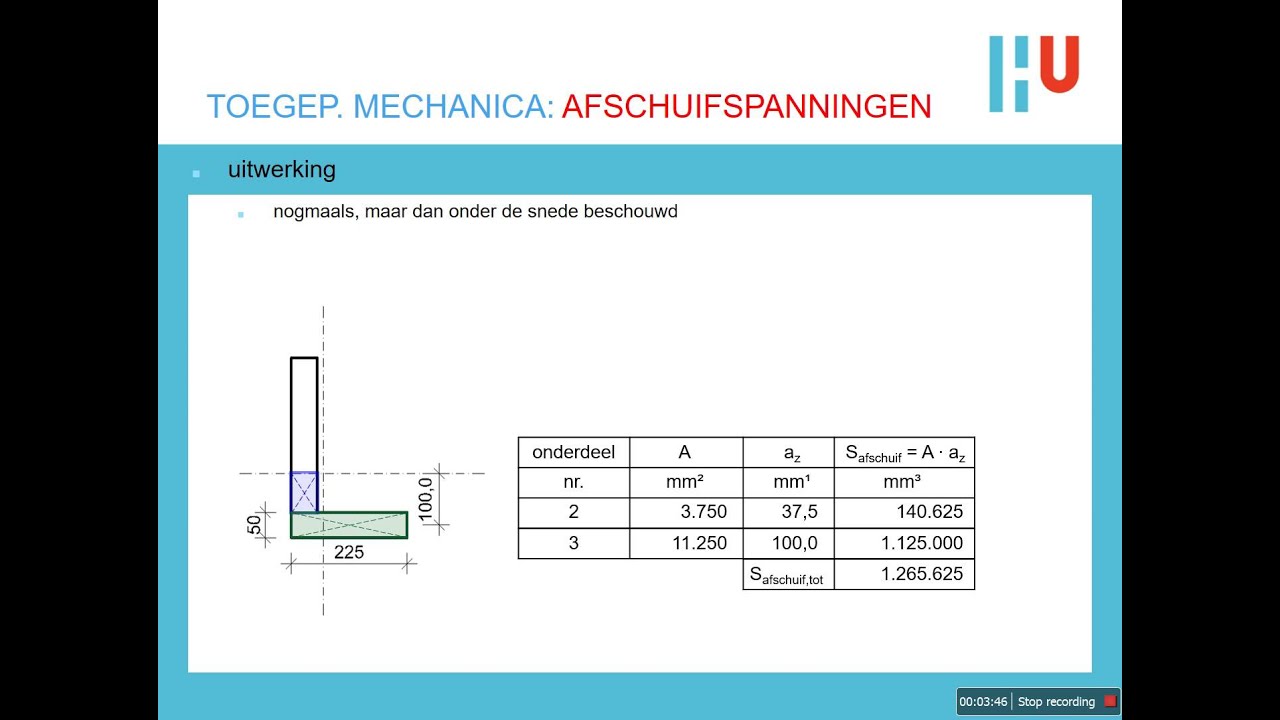 Toegepaste Mechanica - Afschuifspanningen
