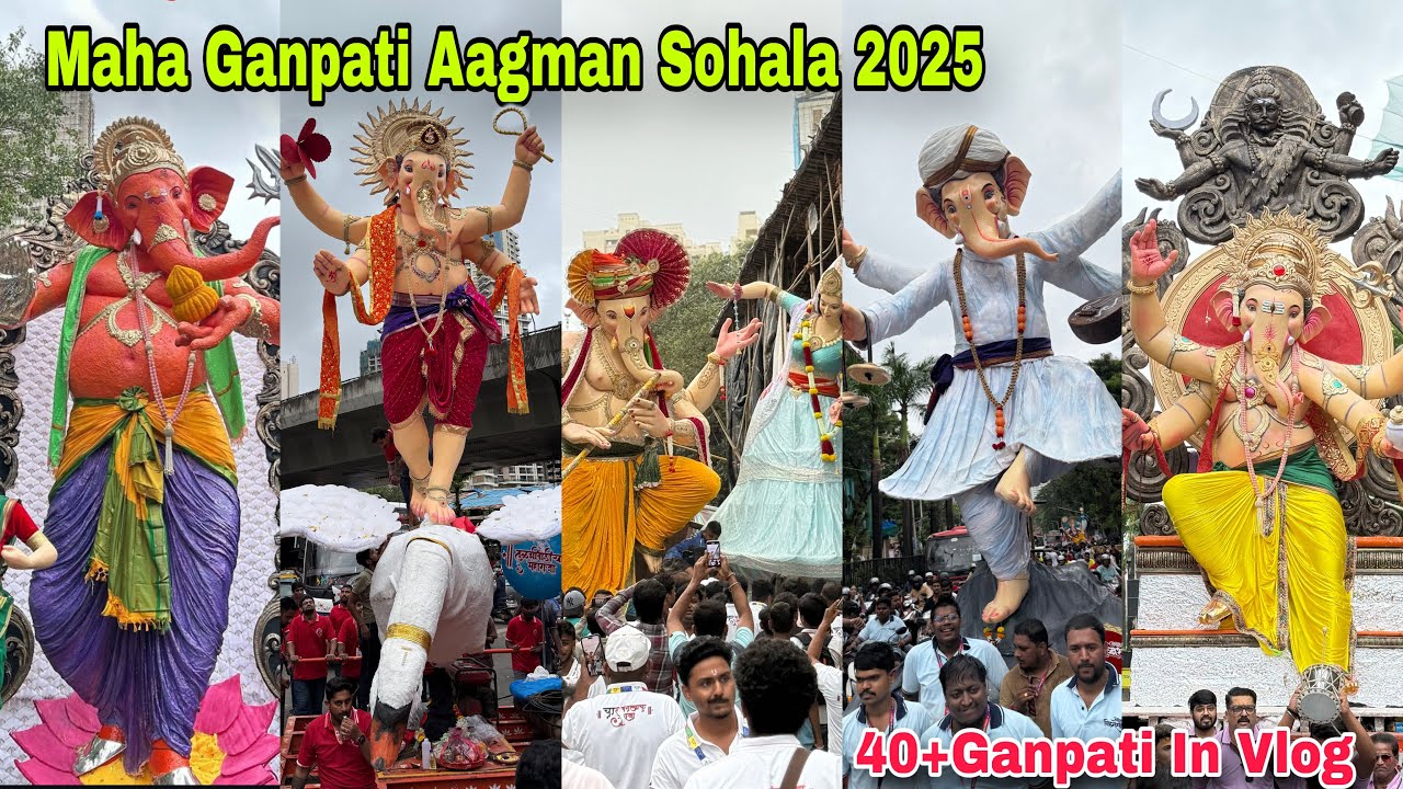 Maha Ganpati Aagman Sohala 2025||Charbanglya Cha Raja Aagman Sohala 2025||40+Ganpati Aagman In Video