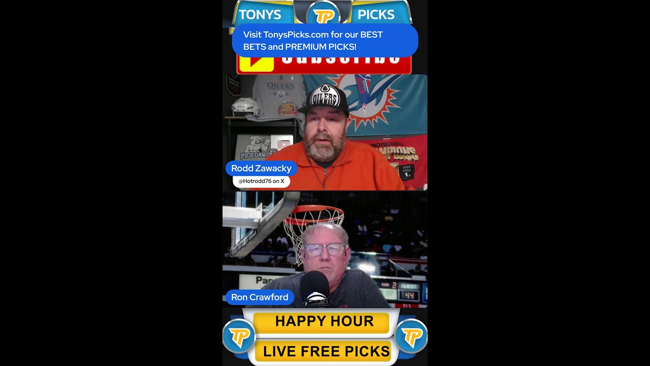 Live NBA NCAAB NHL Picks Tonys Picks Happy Hour Show with Rodd Zawacky 3-2-2025 📱