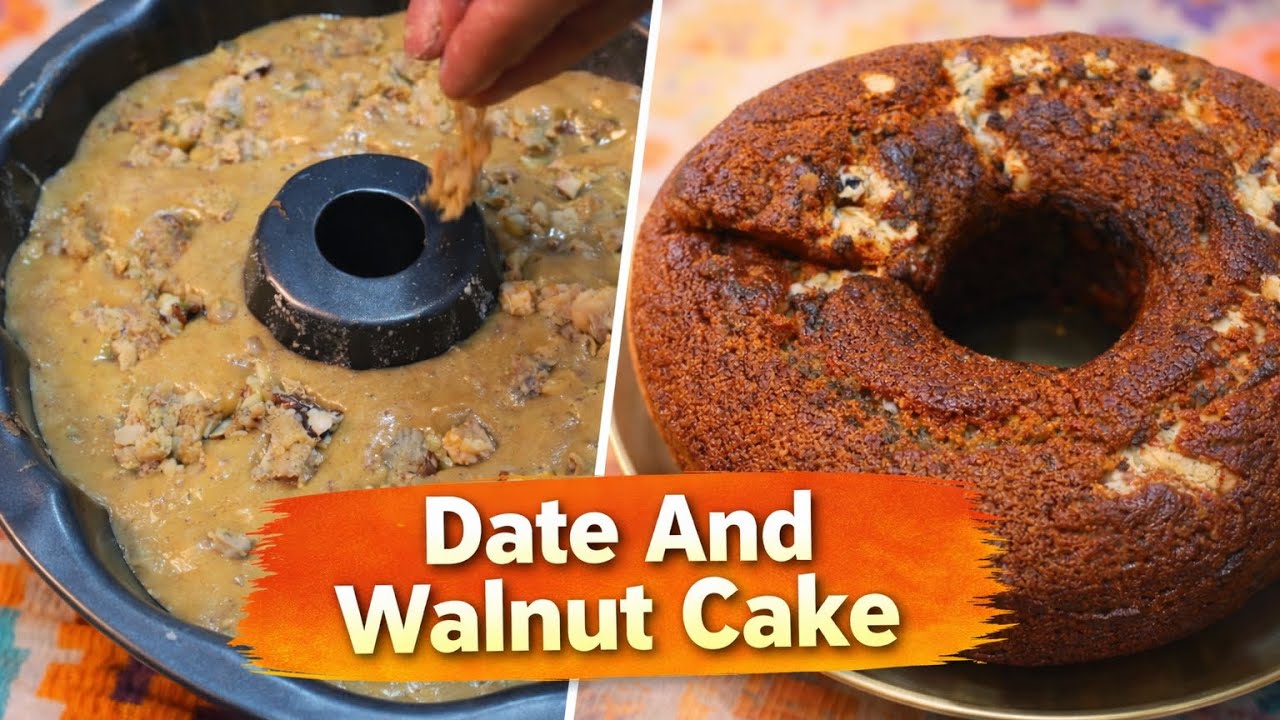 Date And Walnut Cake | Soft & Moist Homemade Recipe