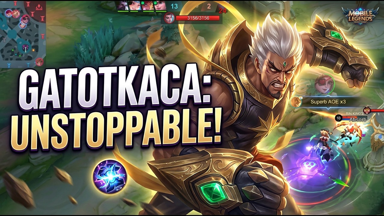 Superb AOE x3! Gatotkaca Arhat King Goes GOD MODE | Mobile Legends