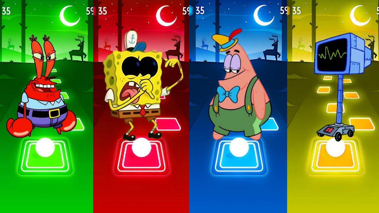 MR KRABS EXE 🆚 SPONGEBOB EXE 🆚 PATRICK EXE 🆚 KAREN EXE | Битва в прыжках по плиткам