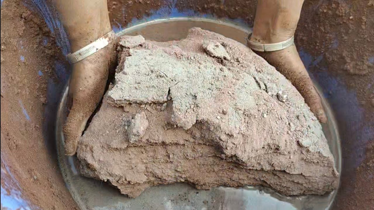 Asmr - Super fine red sand cement crumbling dry/wet @saasmr585