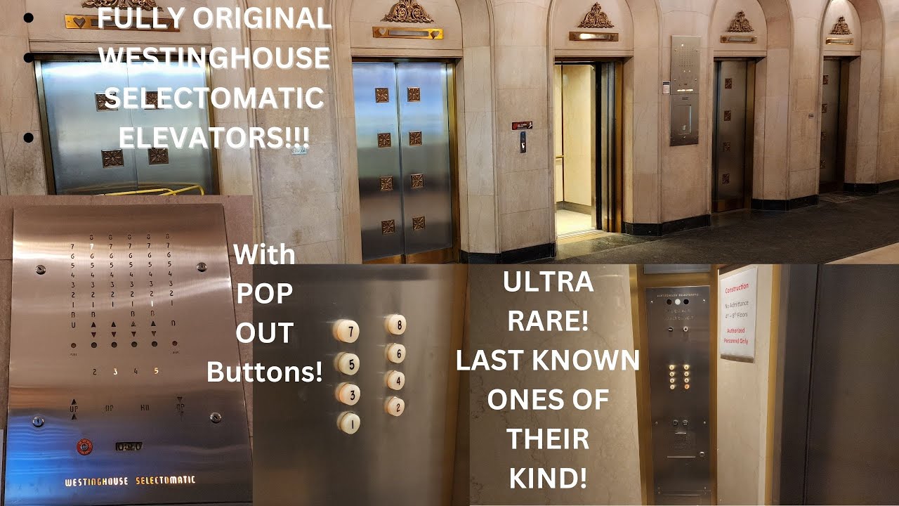 MUST WATCH!!! ULTRA RARE WESTINGHOUSE SELECTOMATIC Elevators with POP OUT Buttons in Cleveland, OH