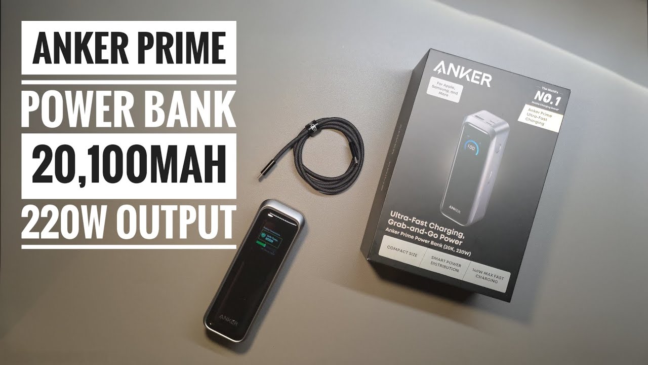Anker Prime Power Bank, портативное зарядное устройство с тремя портами ёмкостью 20 100 мА·ч и вы...