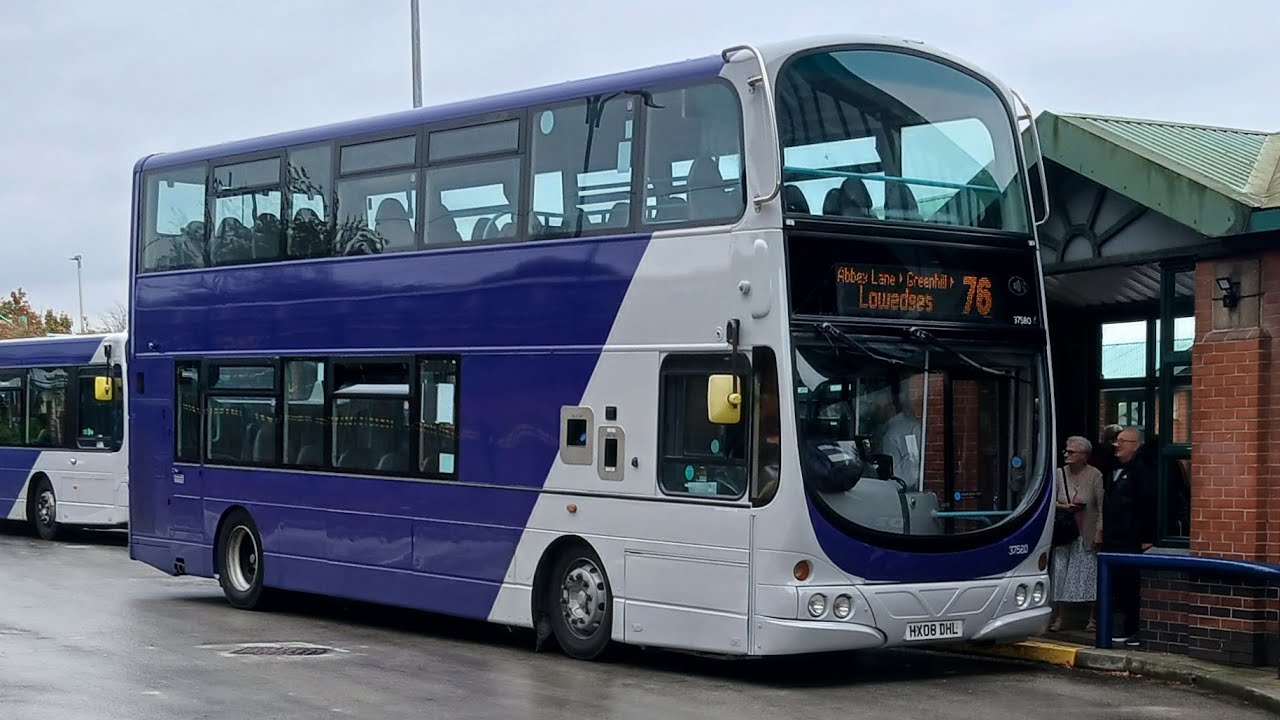 *Recent transfer* First South Yorkshire ex First Solent Volvo B9TL Gemini route 76e (HX08 DHL) 37580