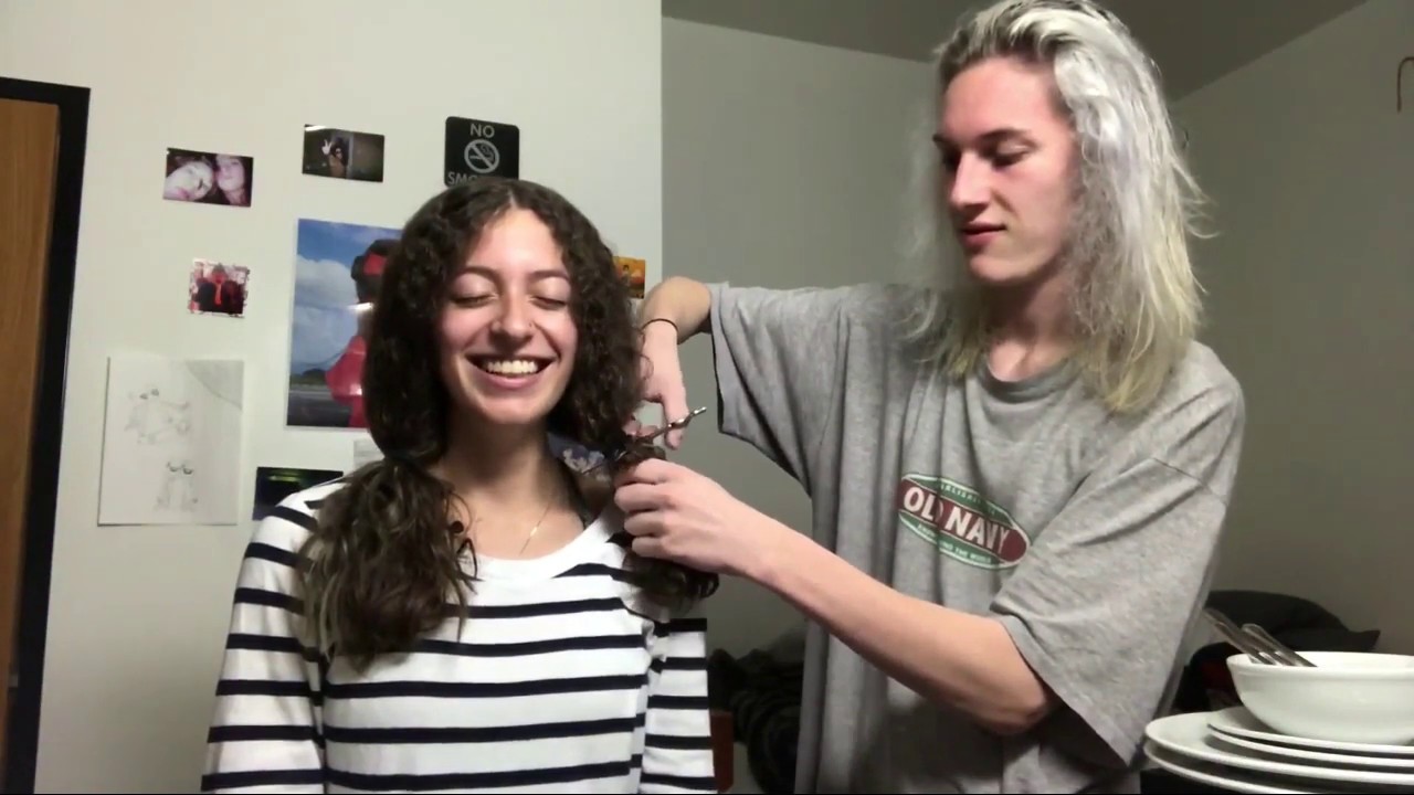 letting my boyfriend cut my hair (+ bangs)