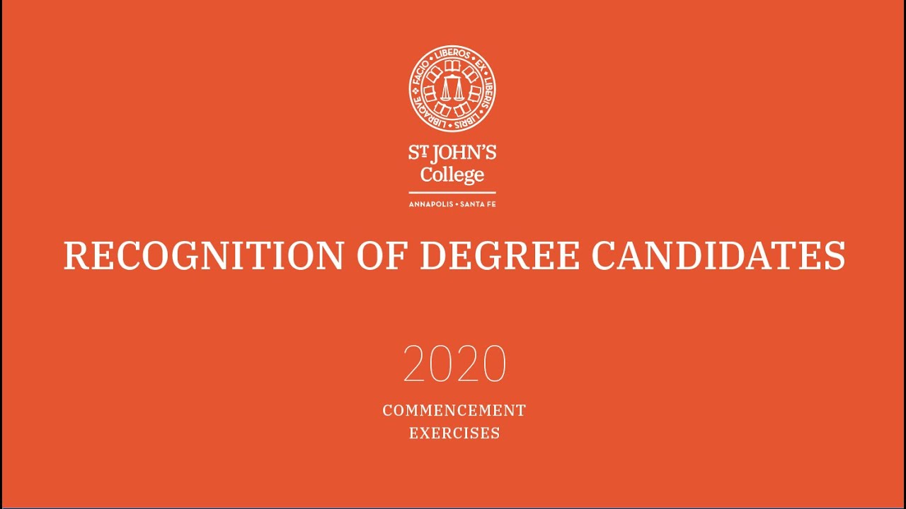 St. John’s College 2020 Commencement | Recognition of Degree Candidates