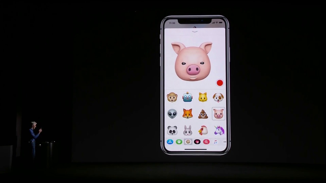 Apple introduces the animoji feature on the iPhone X.