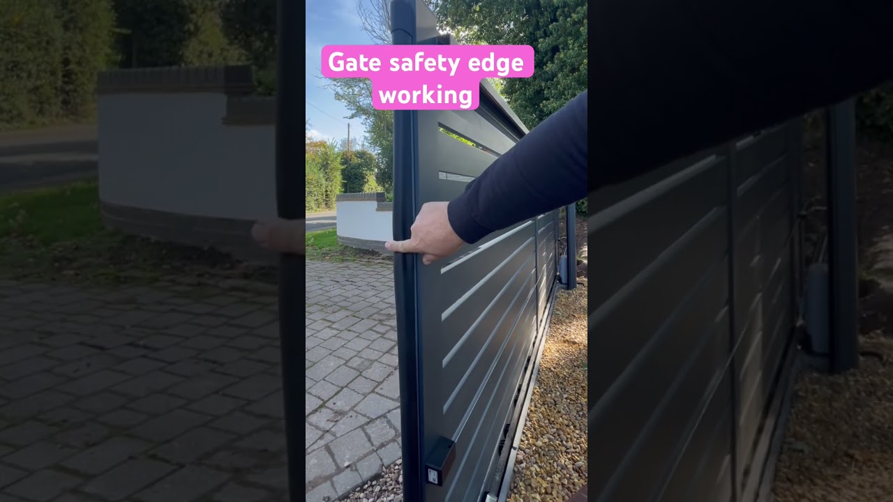 Gate safety edge working properly # gate safety # safety edge #Sliding gate Aluminium gate