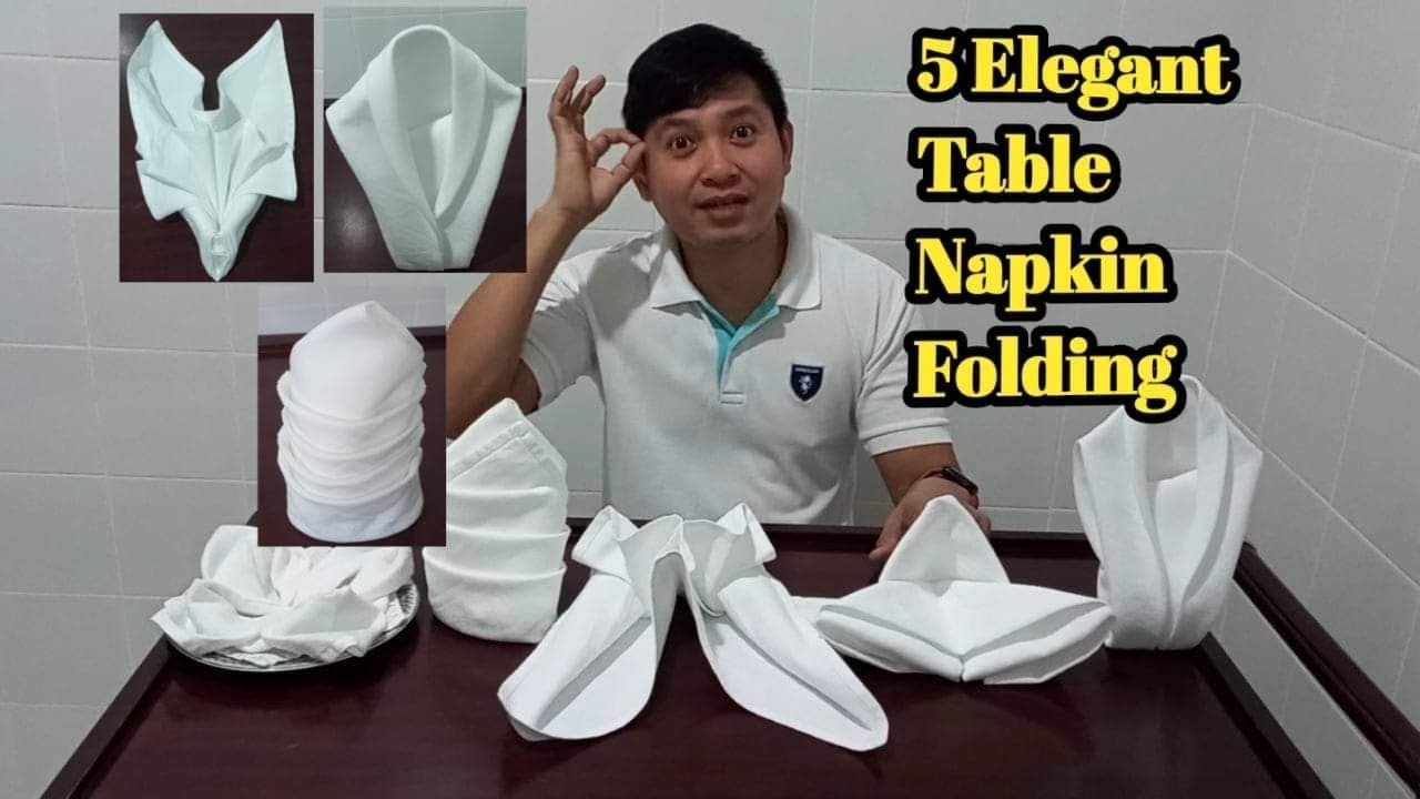 5 TABLE  NAPKIN FOLDING | ORIGINAL CLOTH| 