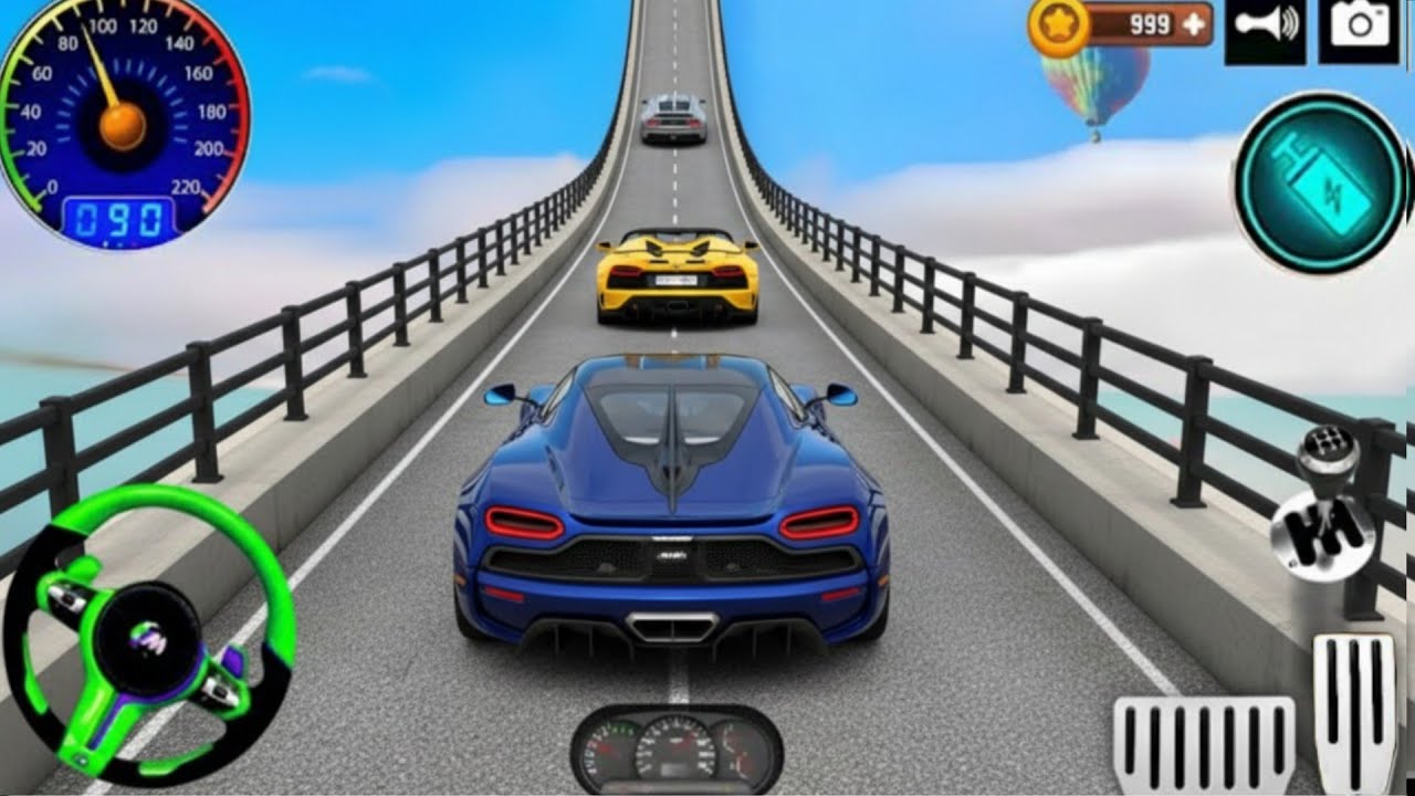#03 Ramp Red Car Racing Flyover 3D Gameplay _ Android | Ramp Car Stunts Racing Video -Car Simulator 