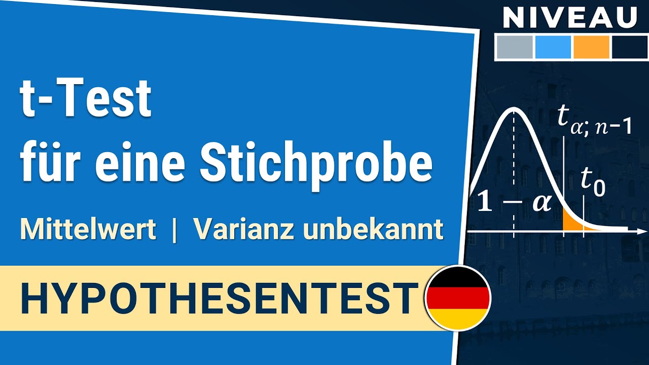 t-Test für Mittelwert, für eine Stichprobe | Hypothesentest 1-1.4 | IHDE Academy