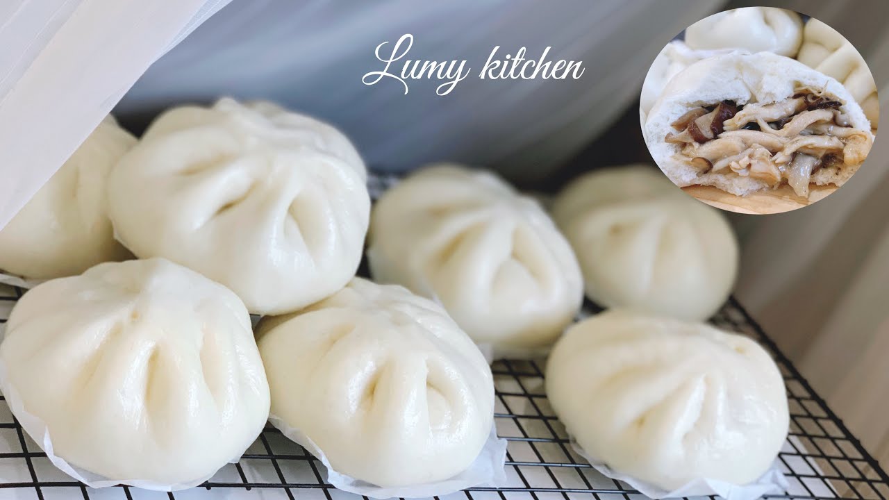 BÁNH BAO GÀ NẤM XỐP MỊN TRẮNG | TẠO HÌNH 2 CÁCH SIÊU DỄ | STEAMED BUNS WITH MUSHROOM CHICKEN| LUMY