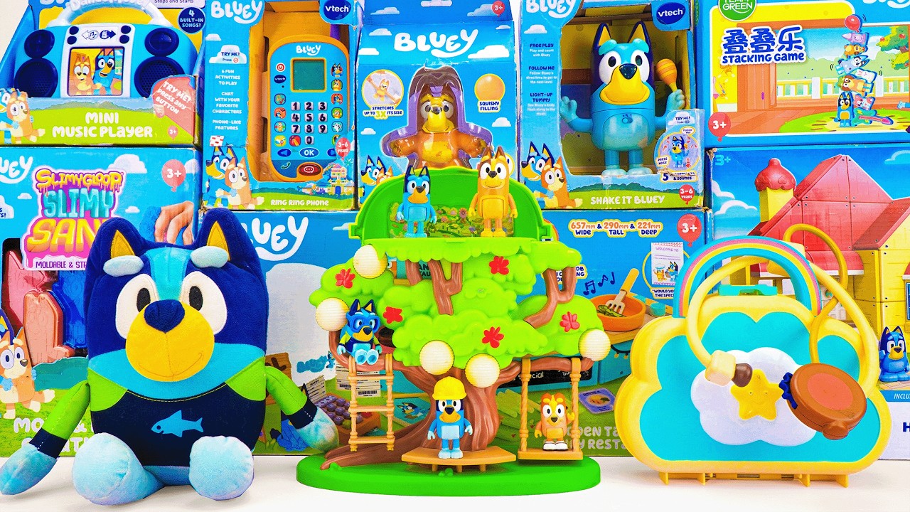 94 Minutes of Satisfying ASMR Unboxing | Adorable Bluey Tree Playset & Bluey Ring Ring Phone